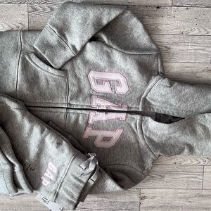 GAP Kids Gray Hoodie with Pink Logo